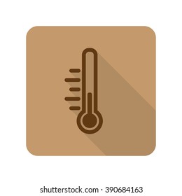 Flat style Temperature web app icon on light brown background