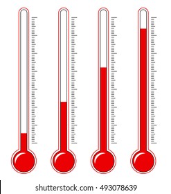 Flat style thermometers scales