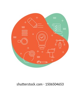 Flat Style, Thin Line Art Design. Set of application development, web site coding, information and mobile technologies vector icons and elements. Modern concept vectors collection. Design Concept
