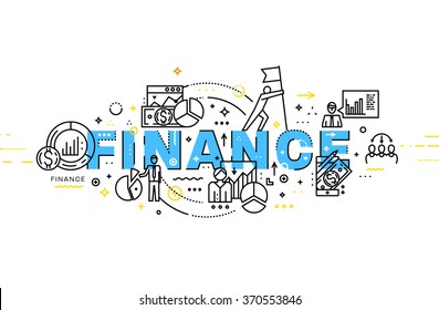 Flat Style, Thin Line Art Design. Set of application development, web site coding, information and mobile technologies vector icons and elements. Modern concept vectors collection. Finance Concept