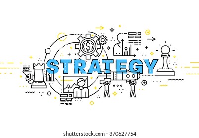 Flat Style, Thin Line Art Design. Set of application development, web site coding, information and mobile technologies vector icons and elements. Modern concept vectors collection. Strategy Concept