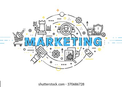 Flat Style, Thin Line Art Design. Set of application development, web site coding, information and mobile technologies vector icons and elements. Modern concept vectors collection. Marketing Concept.