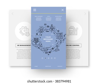 Estilo Plano, Design de Arte de Linha Fina. Conjunto de desenvolvimento de aplicativos, codificação de sites, informações e tecnologias móveis ícones vetoriais e elementos para página inicial. Coleção moderna de vetores de conceito.