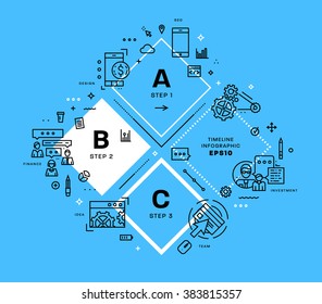 Flat Style, Thin Line Art Design. Set of application development, web site coding, information and mobile technologies vector icons and elements for landing page. Modern concept vectors collection.