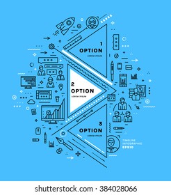 Flat Style, Thin Line Art Design. Set of application development, web site coding, information and mobile technologies vector icons and elements for landing page. Modern concept vectors collection.