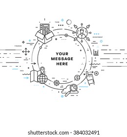  Estilo Plano, Diseño De Arte En Línea Delgada. Conjunto de elementos e iconos vectoriales de desarrollo de aplicaciones, codificación de sitios web, tecnologías de la información y móviles para la página de inicio. Colección moderna de vectores conceptuales.