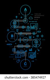 Flat Style, Thin Line Art Design. Set of application development, web site coding, information and mobile technologies vector icons and elements for landing page. Modern concept vectors collection.