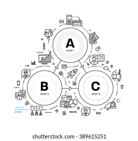 Flat Style, Thin Line Art Design. Set of application development, web site coding, information and mobile technologies vector icons and elements. Modern concept vectors collection