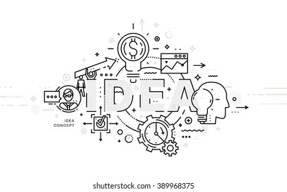 Flat Style, Thin Line Art Design. Set of application development, web site coding, information and mobile technologies vector icons and elements. Modern concept vectors collection