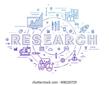 Flat Style, Thin Line Art Design. Set of application development, web site coding, information and mobile technologies vector icons and elements. Modern concept vectors collection