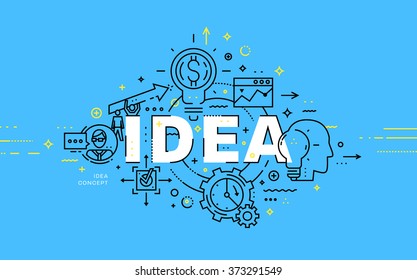 Flat Style, Thin Line Business Design. Set of application development, teamwork, web site coding, information and mobile technologies vector icons and elements. Modern concept vectors collection