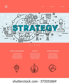 Flat Style, Thin Line One Page Web Site Design. Set of application development, web site coding, information and mobile technologies vector icons and elements. Modern concept vectors collection
