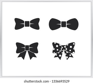 Flat style tie collection. four tie icon