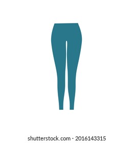 Flat Style Tight Pants Vector illustartion. Cartoon style Jeans Tight Trouser vector icon isolated on  white background. Modern Blue Women's Trouser Pants symbol icon
