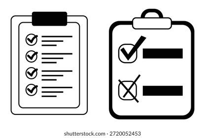  Flat Style To-Do List and Clipboard Icon Set for Task Management and Organization
