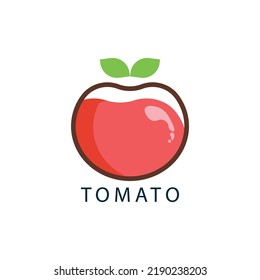 Flaches Tomatensymbol, Vektordesign geeignet für Landwirtschaft, Lebensmittel und Getränke.