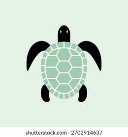 Icono de ilustración de tortuga de estilo plano 