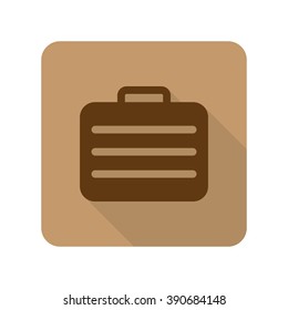 Flat style Travel Case web app icon on light brown background