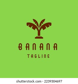 Flat Style Tree Banana Logo Design. Tree Banana fruit logo design template. Vector.