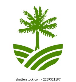 Flat Style Tree Banana Logo Design. Tree Banana fruit logo design template. Vector.