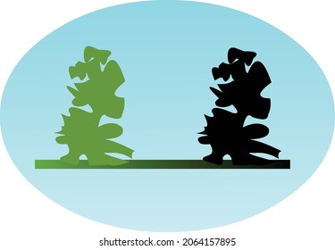 Icono de árbol de estilo plano con su silueta de arte vectorial.