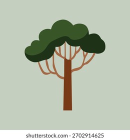 Flat style tree illustration icon 