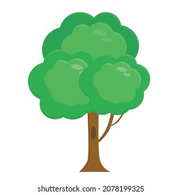 Flat style tree. Simple silhouettes of plants