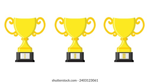 flat style trophy theme vector illustration