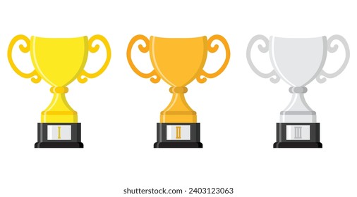 flat style trophy theme vector illustration
