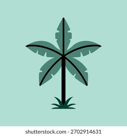 Ilustración de árbol tropical de estilo plano