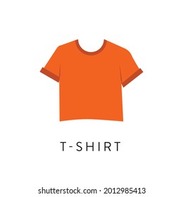 Flat Style T-shirt Vector illustartion. Cartoon style simple tshirt vector icon isolated on white background. Hand drawn Modern Trandy Shirt for women. Clothes Symbol icon