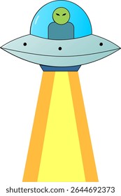 Ilustração de desenho animado de OVNI de Estilo Plano