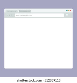 flat style UI browser. The net web page template. User interface. blank webpage window. 