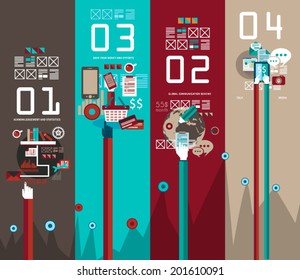 Ícones de IU de estilo plano para usar em seu projeto de negócios, infográficos, promoção de marketing, publicidade móvel, seo, pesquisa e análise.