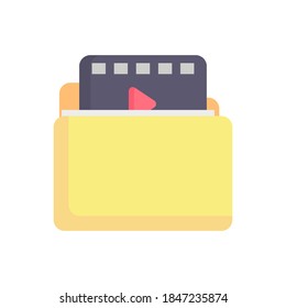 flat style user interface icons with soft colors file movie design, suitable for icons, illustrations, backgrounds, stickers, covers, banners