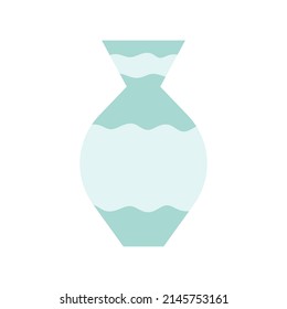 Flat style vase illustration. Hand drawn cute vase isolated