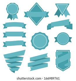 Flat Style Vector Badges And Ribbons 