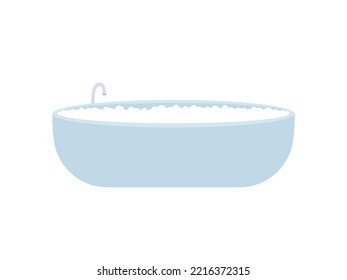 Flat style vector bath with bubbles illustration