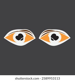 flat style vector brown eyes icon