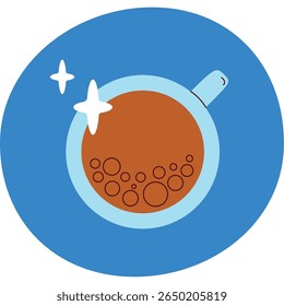 Vetor de estilo plano de uma xícara de café expresso espumoso