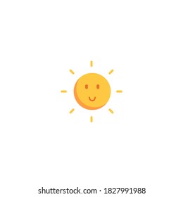 Gráfica vectorial plana de sonrisa emoticono solar. Concepto de ilustración apto para pegatinas, iconos o logotipo