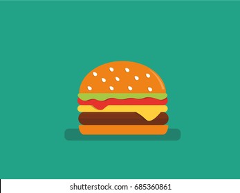 Flat style vector hamburger icon.
