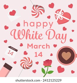 vector de estilo plano Diseño de ilustración de día blanco feliz