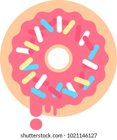 Flat Style Vector Icon of Food Donut. Fast food. 