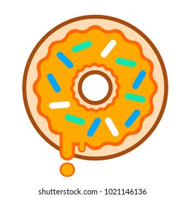 Flat Style Vector Icon of Food Donut. Fast food. 