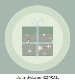 Flat style vector icon illustration of a gift box