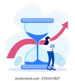 Flat style vector illustration of achieving business activities, achieving gradual success in career