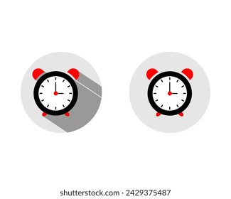 ilustración vectorial de estilo plano de un reloj despertador, adecuado para elementos promocionales o educativos u otros elementos de diseño