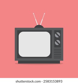 Flat style vector illustration of antenna tube television