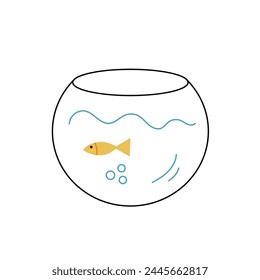 Ilustración vectorial de estilo plano con acuario aislado sobre fondo blanco 